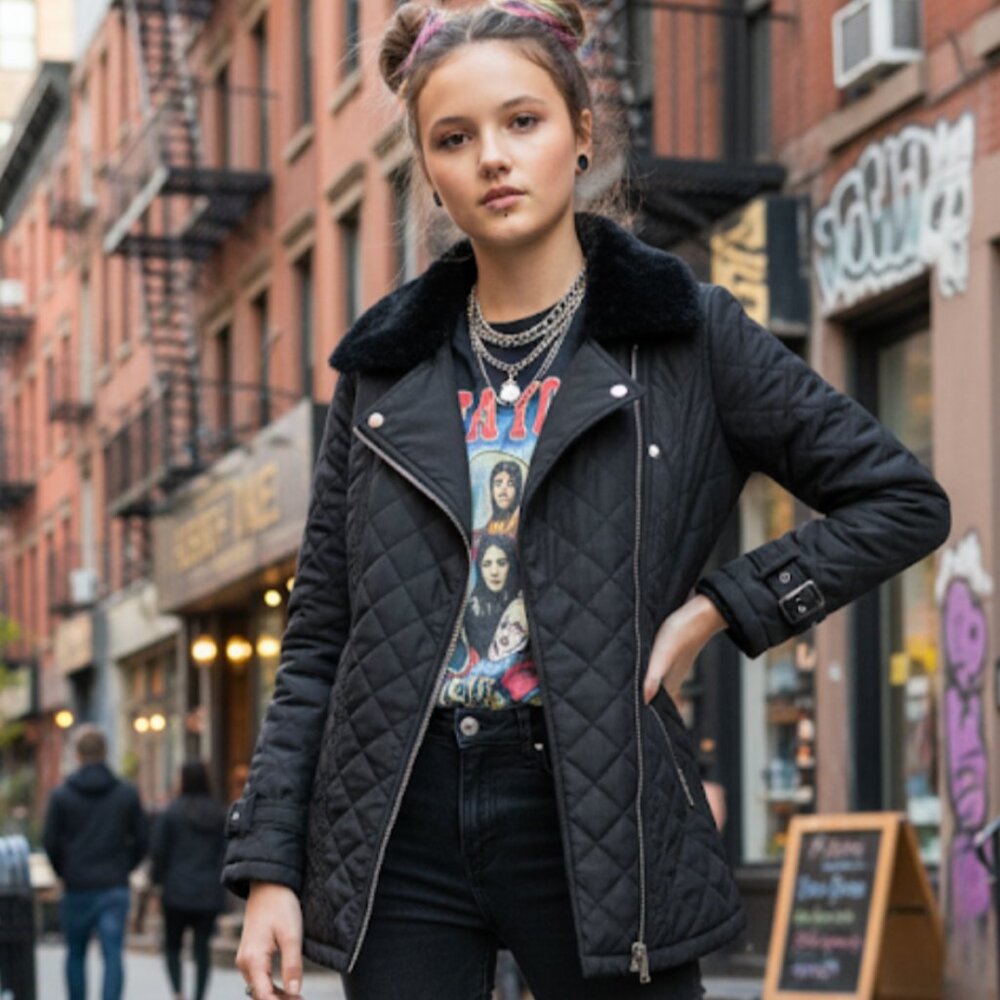 Bardot Girls Aimee quilted coat size10 junior exclusive authentic $100 tag NWT